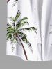 Plus Size Coconut Tree Print Buttons Pocket Hawaii Shirt For Men -  