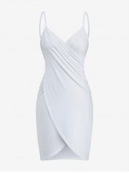 Plus Size Solid Wrap Beach Cover Up Dress -  