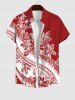 Tenue de plage hawaïenne assortie grande taille à imprimé ethnique, motif feuilles tropicales et fleurs d'hibiscus, pour couples - Rouge 