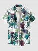 Tenue de plage hawaïenne assortie grande taille à imprimé feuilles tropicales et fleurs pour couples - Vert 