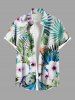 Tropical Leaf Flowers Print Plus Size Matching Hawaii Beach Outfit For Couples -  