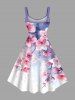Watercolor Peach Blossom Flowers Print Plus Size Matching Hawaii Beach Outfit For Couples -  