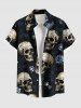 Halloween Skulls Rose Flowers Print Plus Size Matching Beach Outfit For Couples -  