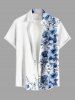 Flowers Leaf Print Plus Size Matching Hawaii Beach Outfit For Couples -  