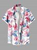 Tenue de plage hawaïenne assortie grande taille à imprimé tropical fleurs et feuilles pour couples - Rose clair 