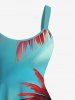 Plus Size Coconut Tree Sky Print Hawaii A Line Tank Dress -  