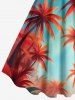 Plus Size Coconut Tree Sky Print Hawaii A Line Tank Dress -  