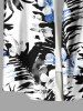 Chemise hawaïenne grande taille à imprimé feuilles tropicales et fleurs pour homme - Blanc M