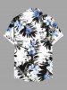 Chemise hawaïenne grande taille à imprimé feuilles tropicales et fleurs pour homme - Blanc M