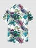 Chemise hawaïenne grande taille à imprimé feuilles tropicales et fleurs pour homme - Vert M