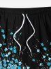 Plus Size Flowers Leaf Print Hawaii Beach Shorts For Men -  
