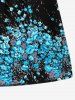 Plus Size Flowers Leaf Print Hawaii Beach Shorts For Men -  