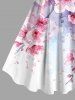 Robe débardeur hawaïenne grande taille à imprimé fleurs de pêcher aquarelle - Violet clair XXS