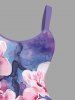 Robe débardeur hawaïenne grande taille à imprimé fleurs de pêcher aquarelle - Violet clair 1X