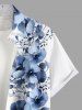 Chemise hawaïenne grande taille à imprimé fleurs et feuilles, avec poches et boutons, pour homme - Blanc 5XL