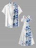 Plus Size Flowers Leaf Print Cold Shoulder Crisscross Hawaii Maxi Dress -  