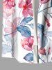 Chemise hawaïenne grande taille à imprimé tropical, fleurs et feuilles, avec poches et boutons, pour homme - Rose clair 2XL