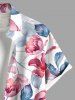 Chemise hawaïenne grande taille à imprimé tropical, fleurs et feuilles, avec poches et boutons, pour homme - Rose clair 2XL