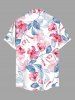 Chemise hawaïenne grande taille à imprimé tropical, fleurs et feuilles, avec poches et boutons, pour homme - Rose clair 2XL