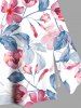 Plus Size Flowers Tropical Leaf Print Split Hawaii Skirt -  