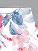 Jupe hawaïenne fendue à imprimé feuilles tropicales et fleurs grande taille - Blanc 1X