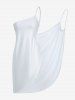 Robe cache-cœur de plage unie grande taille - Blanc 6X