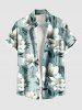 Flowers Leaf Print Plus Size Matching Hawaii Beach Outfit For Couples -  