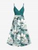 Flowers Leaf Print Plus Size Matching Hawaii Beach Outfit For Couples -  