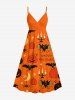 Tenue d'Halloween grande taille assortie pour couples, motif citrouille, chauve-souris, lune, étoile, bougie, araignée - Orange Foncé 