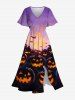 Halloween Costume Pumpkin Lantern Bat Galaxy Print Plus Size Matching Outfit For Couples -  