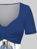 Lotus Flower Print Plus Size Matching Hawaii Beach Outfit For Couples -  