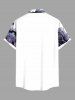 Chemise grande taille à imprimé citrouille, hibou, branche d'arbre, lune, chauve-souris, Halloween, boutonnée et poche pour homme - Blanc S
