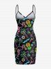 Plus Size Glitter Neon Coconut Tree Flamingo Pineapple Print Hawaii Convertible Beach Cover -  