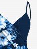 Plus Size Hibiscus Flowers Tropical Leaf Print Hawaii Convertible Beach Cover -  