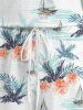 Plus Size Hibiscus Flowers Tropical Leaf Sail Boat Print Cinched Hawaii Romper -  