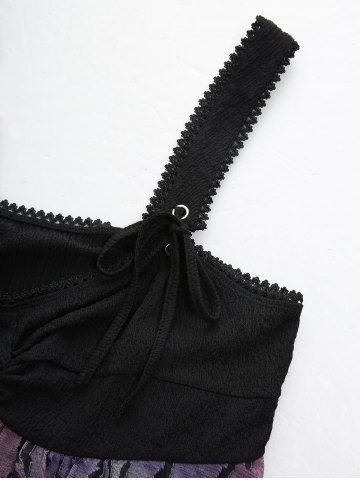 Jacquard Tie Dye Ombre Ruched Textured Handkerchief Top and High Waisted 3D Print Leggings Plus Size Outfit