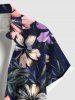 Tropical Leaf Hibiscus Flower Print Plus Size Matching Hawaii Beach Outfit For Couples -  