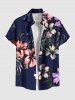 Tropical Leaf Hibiscus Flower Print Plus Size Matching Hawaii Beach Outfit For Couples -  