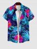 Tropical Leaf Hibiscus Flowers Print Plus Size Matching Hawaii Beach Outfit For Couples -  