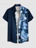 Ensemble chemise et barboteuse hawaïennes assorties, grande taille, tenue de plage à fleurs et paillettes, imprimé 3D pour couples - Bleu 