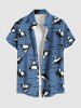Cute Shark Sea Waves Print Plus Size Matching Hawaii Beach Outfit For Couples -  