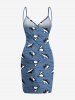 Cute Shark Sea Waves Print Plus Size Matching Hawaii Beach Outfit For Couples -  