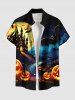 Halloween Pumpkin Lantern Bat Castle Moon Print Plus Size Matching Outfit For Couples -  