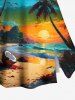 Plus Size Coconut Tree Sea Beach Seascape Print Hawaii Split A Line Skirt -  