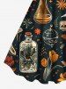 Robe débardeur grande taille à imprimé tournesol, crâne, bouteille et banane, style hawaïen - Noir L