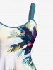 Robe débardeur hawaïenne coupe trapèze grande taille à imprimé cocotiers ombré - Bleu clair XS