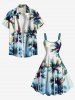 Plus Size Coconut Tree Ombre Print Hawaii A Line Tank Dress -  