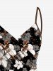 Plus Size Ombre Flower Leaf Print Hawaii Convertible Beach Cover Up -  
