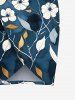 Plus Size Flower Leaf Branch Print Hawaii Ombre Convertible Beach Cover Up -  