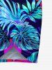 Plus Size Hibiscus Flowers Tropical Leaf Print Convertible Hawaii Beach Cover -  